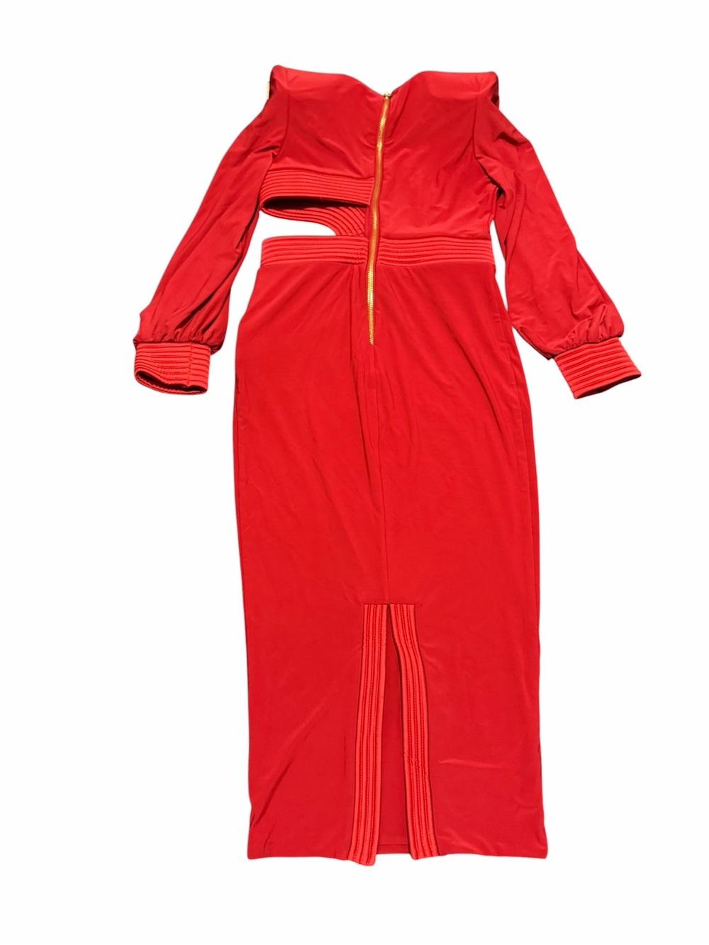 Zhivago Fuchsia Midi Dress with Cutout Waist and Bishop Sleeves, pre-owned. Sz 8 - Picture 15 of 16